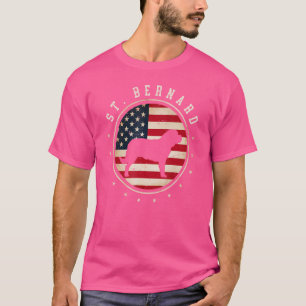 St Bernard Usa Flag 4th July Dog Mom Dad T-Shirt