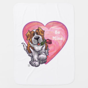 St. Bernard Valentine's Day Baby Blanket