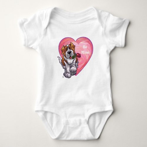 St Bernard Valentines Day Baby Bodysuit