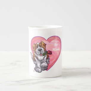St. Bernard Valentine's Day Bone China Mug