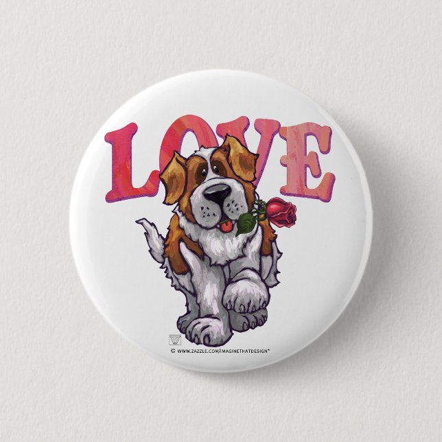 St. Bernard Valentine's Day Button (Front)