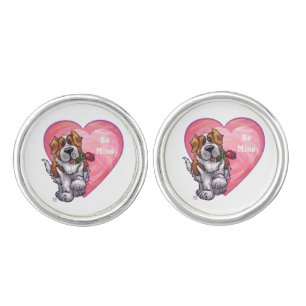 St. Bernard Valentine's Day Cufflinks