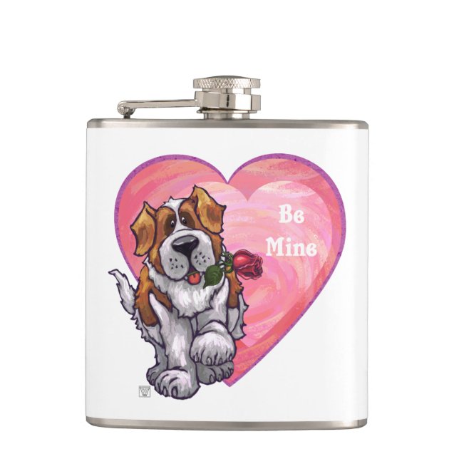 St. Bernard Valentine's Day Flask (Front)