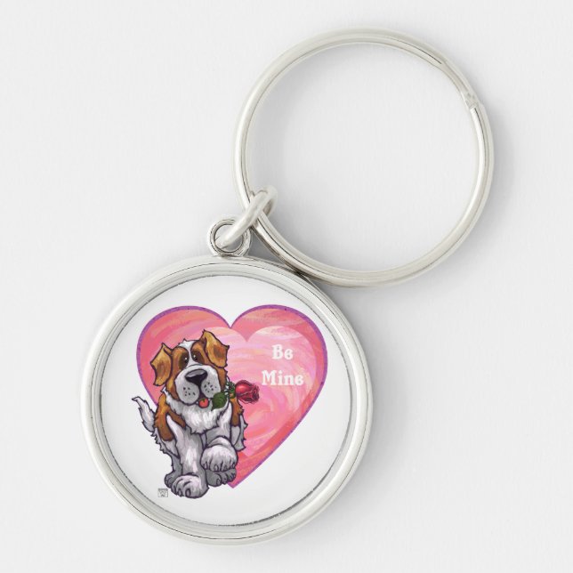 St. Bernard Valentine's Day Keychain (Front)