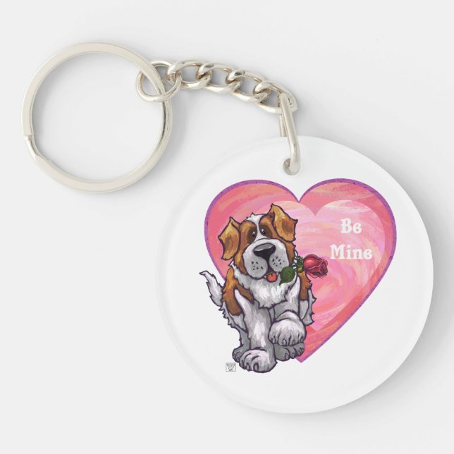 St. Bernard Valentine's Day Keychain (Front)