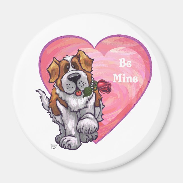 St. Bernard Valentine's Day Magnet (Front)