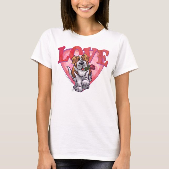 St. Bernard Valentine's Day T-Shirt (Front)