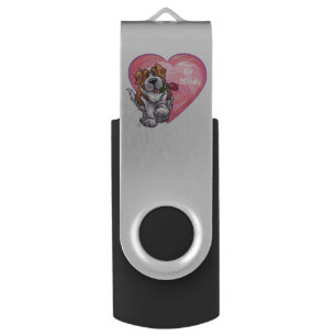 St. Bernard Valentine's Day USB Flash Drive