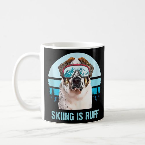 St Bernard Winter Skiing is Ruff Ski Dog Lover Tan Coffee Mug