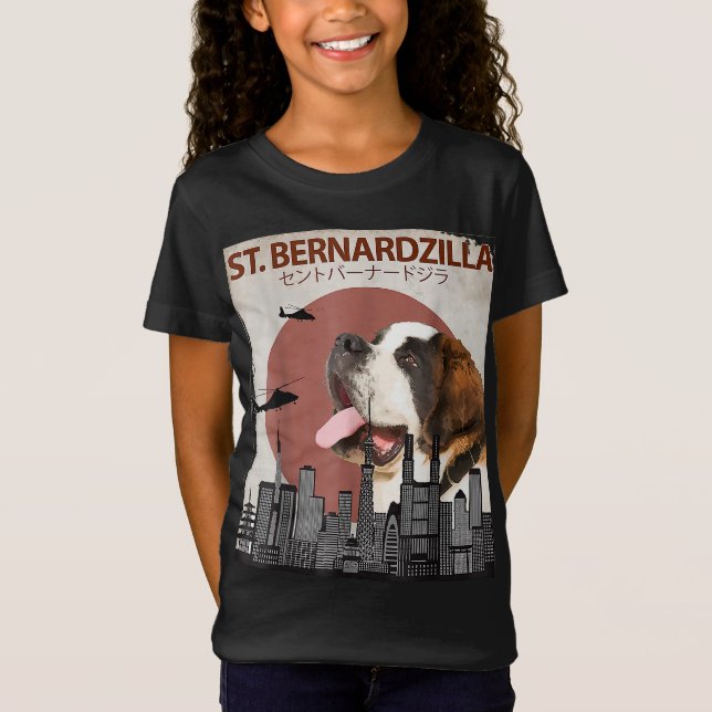 St. Bernardzilla Funny Saint Bernard Dog Lovers Su T-Shirt (Front)