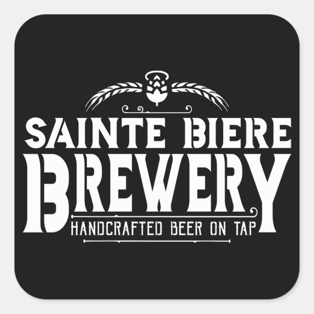 St Biere Brewery Brew Pub Logo Square Sticker (Front)