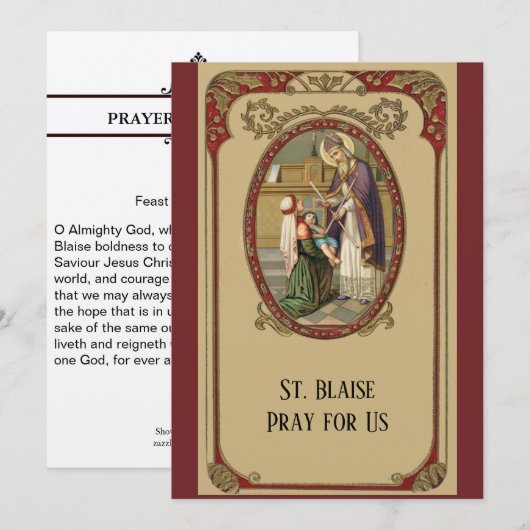 St. Blaise Catholic Patron Saint of Throat Illness (Front/Back)