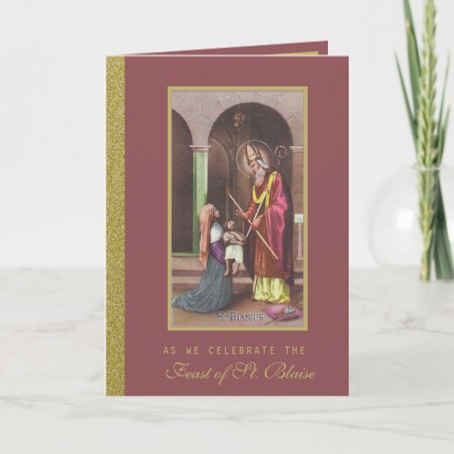 St Blaise Catholic Patron Throat Ailments Card