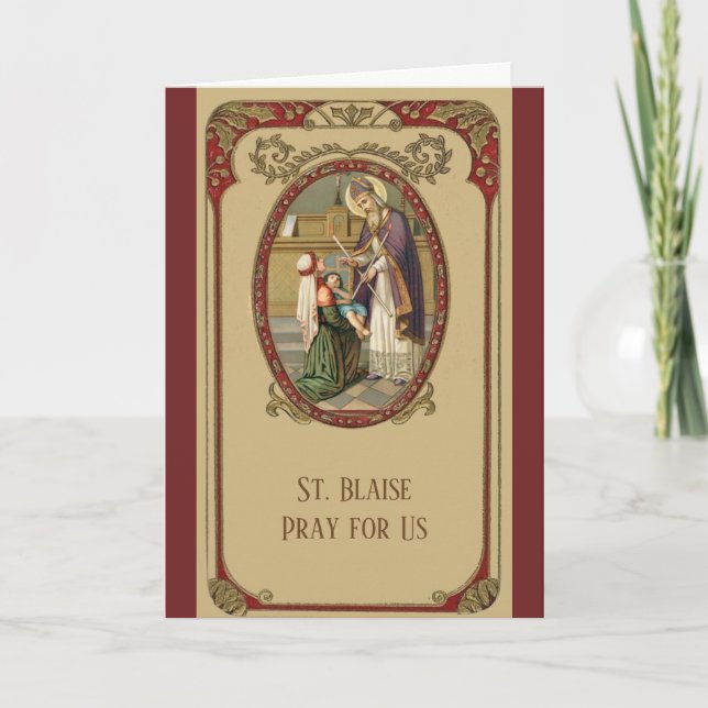 St. Blaise Catholic Saint of Throat Illnesses Note Card (Front)