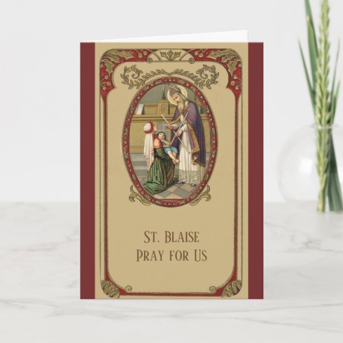 St Blaise Catholic Saint of Throat Illnesses Note Card