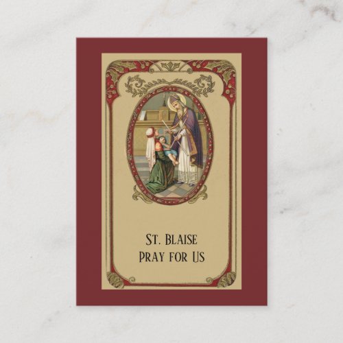 St Blaise Patron Saint of Throat Illness Business Card