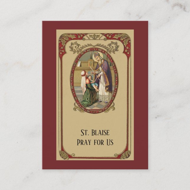 St. Blaise Patron Saint of Throat Illness Business Card (Front)