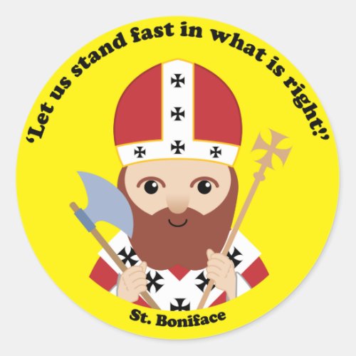 St Boniface Classic Round Sticker