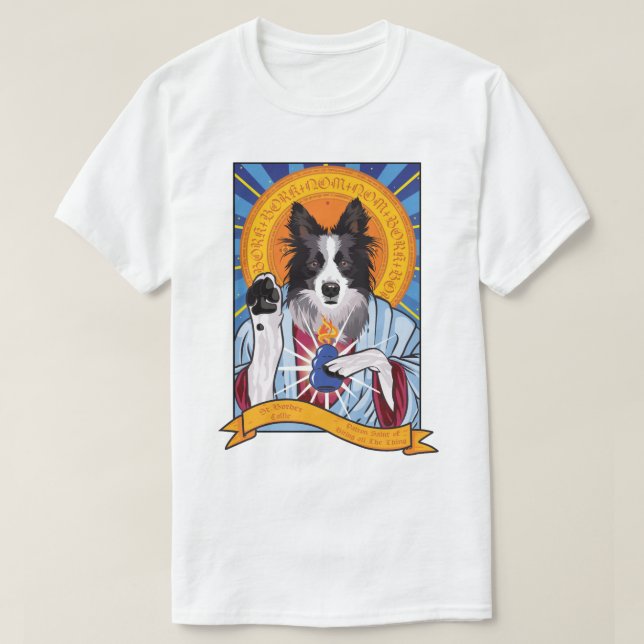 St. Border Collie  T-Shirt (Design Front)