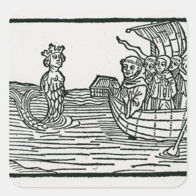 St. Brendan and the Siren Square Sticker (Front)