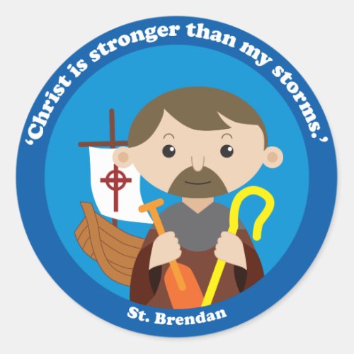 St Brendan Classic Round Sticker