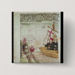 St. Brendan in his ship Button