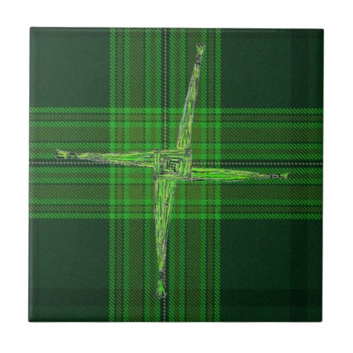 St Bridgid s Cross Green Tartan Tile