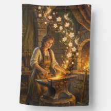 St Brigid Blacksmith Fairies Flowers Fantasy Art