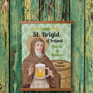 St. Brigid of Ireland and Her Barrel of Beer Hanging Tapestry
