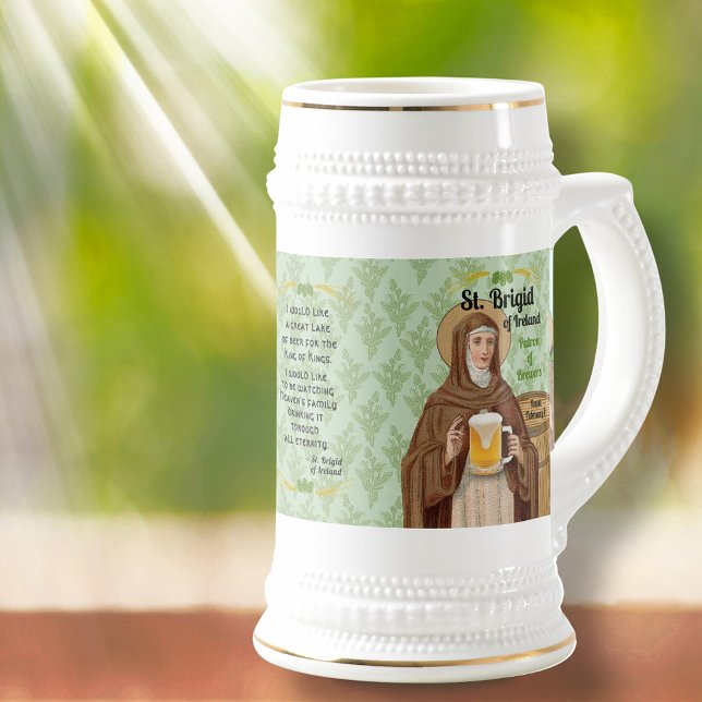 St. Brigid of Ireland and Her Barrel of Beer Stein (Creator Uploaded)