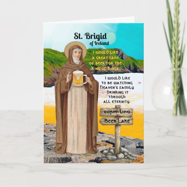 St. Brigid of Ireland and Her Lake of Beer Card (Front)
