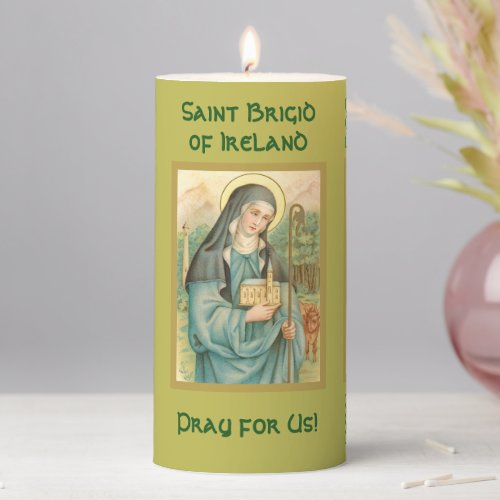 St Brigid of Ireland M 014 3x6 Pillar Candle