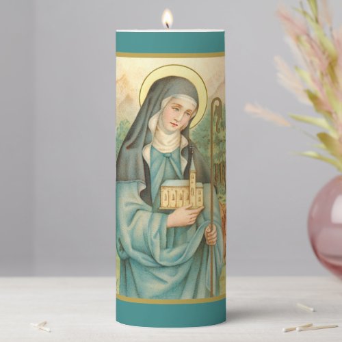 St Brigid of Ireland M 014 3x8 Pillar Candle