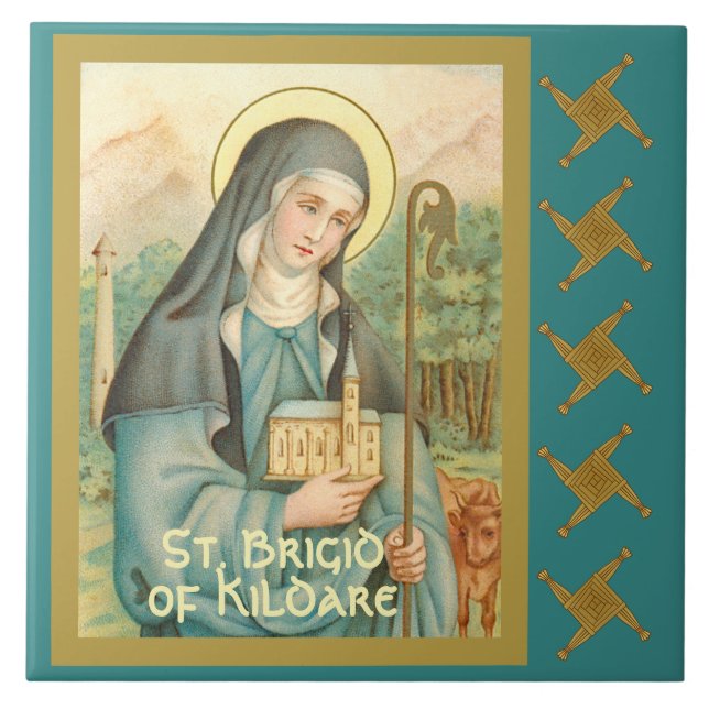 St. Brigid of Ireland (M 014) Ceramic Tile (Front)