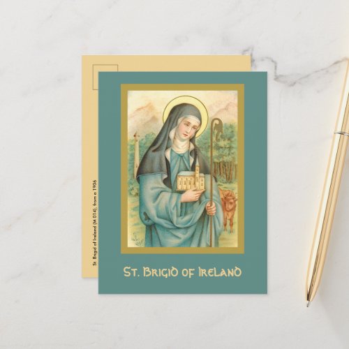 St Brigid of Ireland M 014 Postcard