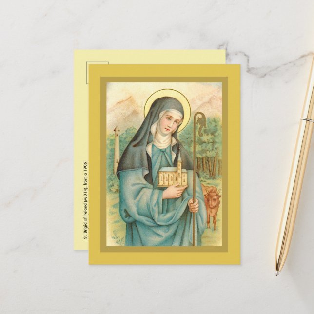 St. Brigid of Ireland (M 014) Postcard (Front/Back In Situ)