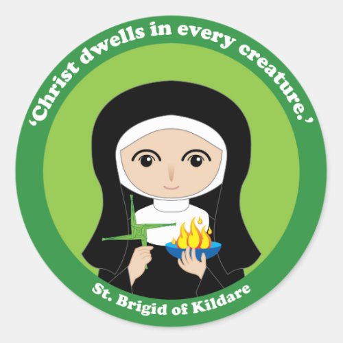 St Brigid of Kildare Classic Round Sticker