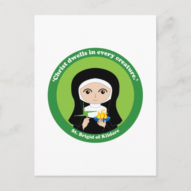 St. Brigid of Kildare Postcard (Front)