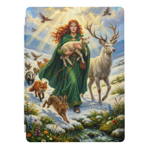 St Brigid Spring Goddess Woodland Animals Imbolc iPad Pro Cover