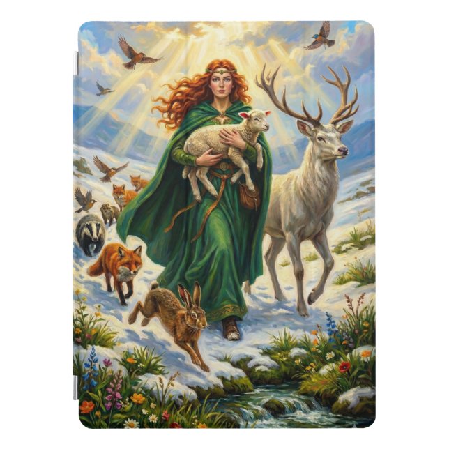 St Brigid Spring Goddess Woodland Animals Imbolc iPad Pro Cover (Front)