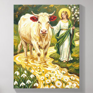 St. Brigid & The White Cow (Imbolc) Canvas Photo Tile