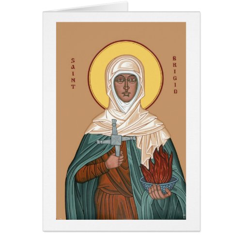 St Brigid with Holy Fire and Cross