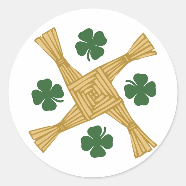 St. Brigids Cross Classic Round Sticker (Front)