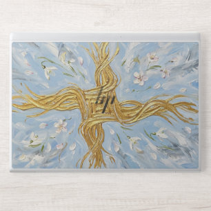 St Brigid's Cross Snowdrops Golden Imbolc Art HP Laptop Skin