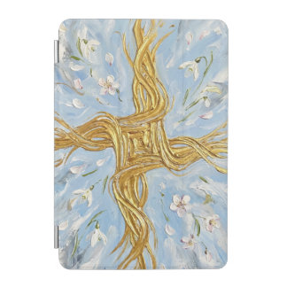 St Brigid's Cross Snowdrops Golden Imbolc Art iPad Mini Cover