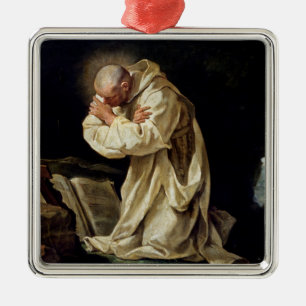 St. Bruno Praying in the Desert, 1763 Metal Ornament