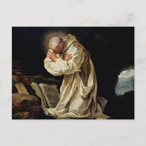 St Bruno  Praying in the Desert 1763 Postcard