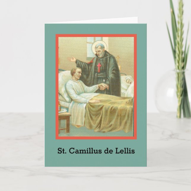 St. Camillus Comforting an Invalid (M 021) Blank Card (Front)
