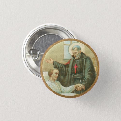 St Camillus Comforting an Invalid M 021 Button