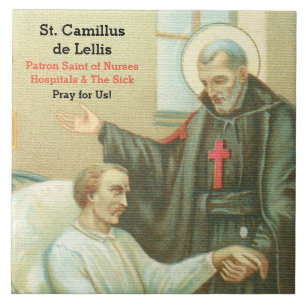 St. Camillus Comforting an Invalid (M 021) Ceramic Tile